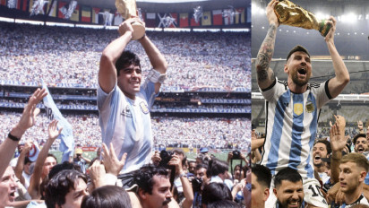 Kisah Menantu Diego Maradona Bantu Lionel Messi Ulangi Foto Ikonik Sang Legenda Bopong Piala Dunia