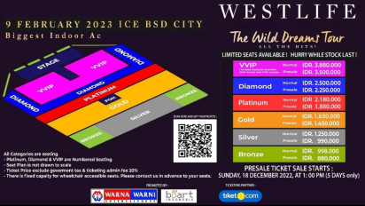 Westlife Bakal Konser Lagi di Indonesia 2023, Simak Harga Tiket, Waktu dan Lokasinya