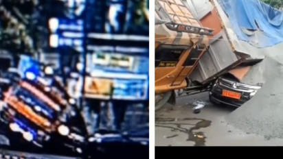 Viral Video Detik-Detik Mobil Truk Pengangkut Pasir Tabrak dan Timpa Mobil Dinas TNI di Cibubur