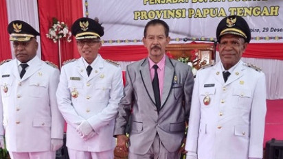 Pj Gubernur Papua Tengah Lantik Pj Bupati Dogiyai, Pj Bupati Intan Jaya dan Pj Bupati Puncak Jaya