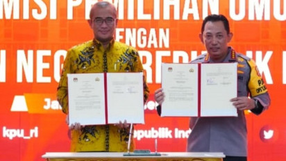 Tandatangani MoU Pemilu 2024 dengan KPU, Kapolri Imbau Masyarakat Hindari Politik Polarisasi