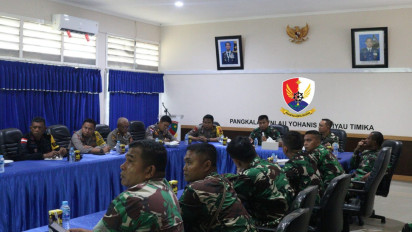 Danlanud Yohanis Kapiyau Timika Laksanakan Rapat Koordinasi Pengamanan Dan Persiapan Kunjungan Kerja Panglima TNI Dan Kapolri