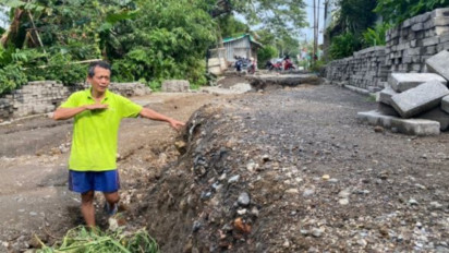 Jalan Sepanjang 50 Meter di Sendangguwo Semarang Ambles, Akses Warga Terganggu