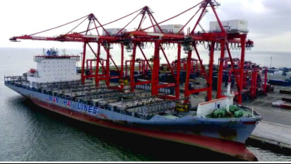 Dongkrak Perekonomian Sumut, MV Wan Hai 323 Kapal Pertama Masuk Pelabuhan Belawan