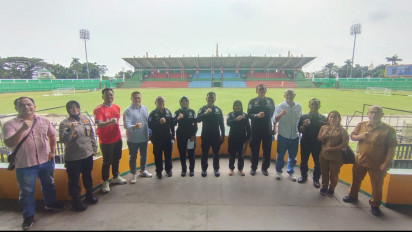 Lima Personel Tim Risk Assessment Mabes Polri Lakukan Penilaian Stadion Teladan Medan