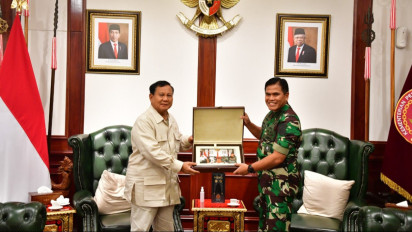 Temui Menhan Prabowo, Kasal Bahas Pembangunan Kekuatan Matra Laut