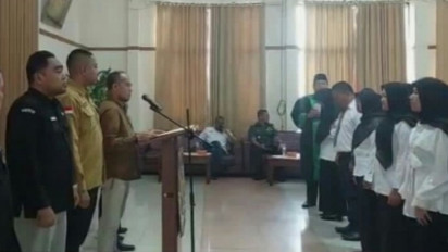 Ketua KPU Labuhanbatu Lantik 45 Petugas PPK Kecamatan
