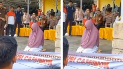 Viral Video Seorang Wanita di Aceh Mendapatkan Hukuman Cambuk Setelah Dituding Menjadi Pelakor