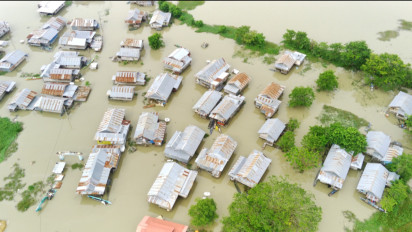 Banjir Meluas, Begini Penampakan Dari Udara Banjir di Sidrap