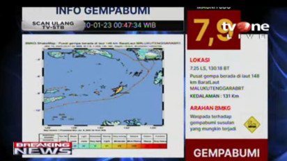 BREAKING NEWS! BMKG: Gempa Magnitudo 7,9 Guncang Maluku dan Sulawesi Tenggara, Ini Wilayah yang Dirasakan