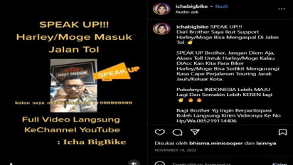 Komunitas Moge Minta Presiden Jokowi Buka Akses Jalan Tol untuk Harley-Davidson