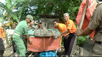 Empat Rumah Warga di Muba Terkena Longsor Sungai Musi Satu Rumah Hilang
