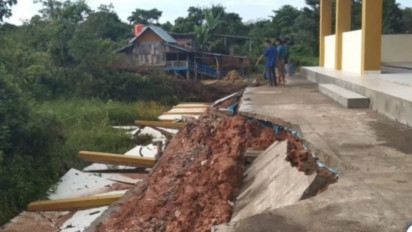 Tembok Pasar di Muba Bernilai Rp4,6 Miliar Roboh Usai Dibangun