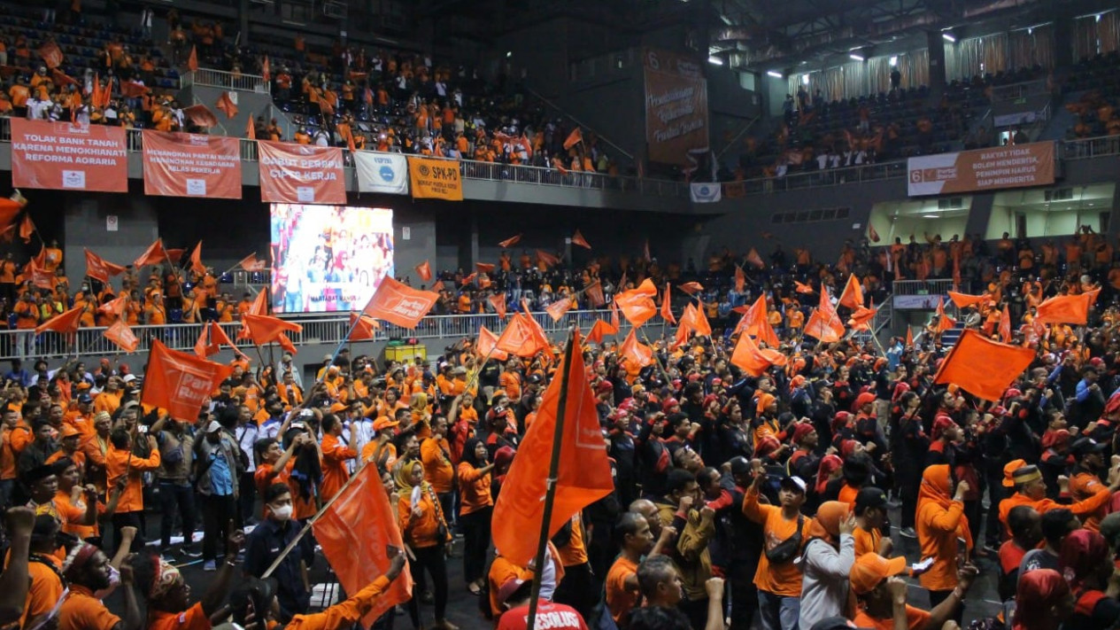 Berita Foto: Deklarasi Darah Juang dan Pembukaan Rakernas Partai Buruh, di Sport Mall Kelapa Gading, Jakarta Utara, Sabtu (14/01/2023), pukul 15:00 WIB
            - galeri foto