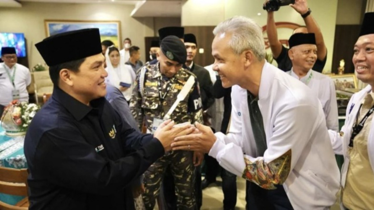 Erick Thohir dan Ganjar Saling Puji, Sebut Seiring tetapi Beda Pilihan
            - galeri foto