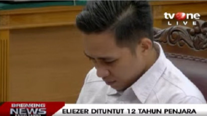 Eliezer Menangis Usai Jaksa Tuntut Pidana 12 Tahun
