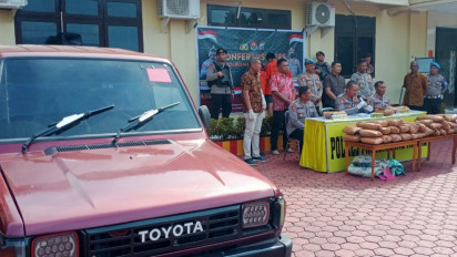 Polres Mandailing Natal Gagalkan Pengiriman 47 Kg Ganja ke Sumatera Barat