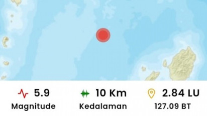 Gempa Magnitudo 5,9 Guncang Melonguane Sulut, Tidak Berpotensi Tsunami