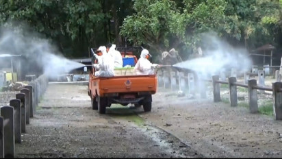 Kasus PMK di Jatim Meningkat, BPBD Mulai Gencar Sterilisasi di Pasar Hewan Ngawi