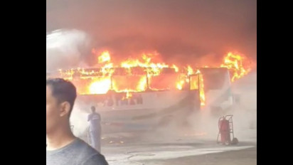 Bus Budiman Jurusan Tasik-Solo Terbakar di Garasi Tasikmalaya