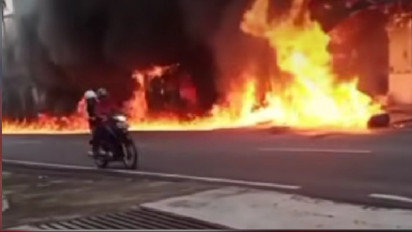 Akibat Konsleting Listrik, Pertamini di Malang Terbakar, Satu Orang Alami Luka Bakar