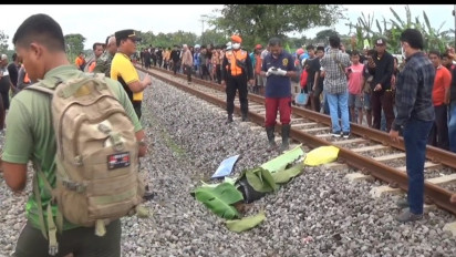Kurang Hati-Hati saat Menyebrang Perlintasan Kereta Api, Pedagang Singkong di Ngawi Tewas Tertabrak KA Logawa