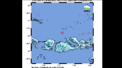 Gempa Magnitudo 5,4 Guncang Pulau Saringi NTB