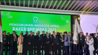 Jusuf Kalla hingga Kepala LPS Purbaya Yudhi Sadewa Hadiri Pengukuhan Anggota Baru HIPKA