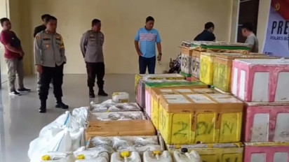 Polres Bolmong Amankan 4.500 Liter Minuman Keras Jenis Cap Tikus