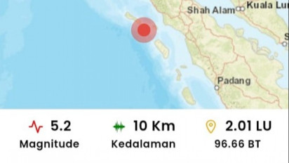 Gempa Hari Ini 20 Februari 2023 Guncang Sinabang Aceh, Magnitudo 5,2