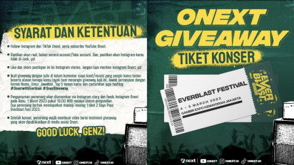 Onext Adakan Giveaway Tiket Everblast Festival 2023, Simak Syarat dan Ketentuannya