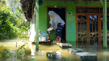 Banjir Meluas, 6.230 Rumah Warga di kabupaten Lamongan Terendam Banjir Bengawan Njero