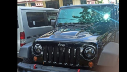 Anak PNS Pajak Bawa Jeep Rubicon Pakai Pelat Nomor Palsu