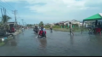 Banjir Rob Kembali Merendam Ratusan Rumah Tiga Kecamatan di Pesisir Belawan Medan