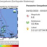 BMKG: Gempa Bumi Magnitudo 6,8 Guncang 133 KM Barat Laut Daruba Maluku Utara