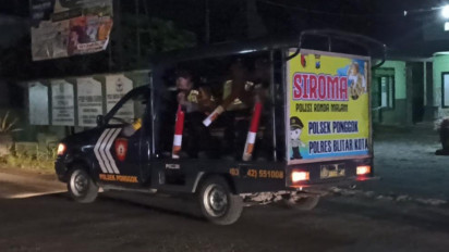 Pasca Ledakan Petasan, Polsek Ponggok Blitar Gencarkan Ronda Keliling