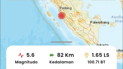 Gempa di Pesisir Selatan Sumbar Juga Dirasakan Hingga ke Jambi