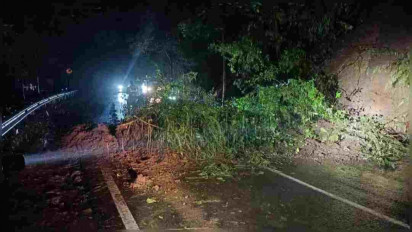 Longsor Kembali Kepung Jalur Provinsi Malang - Kediri, Empat Titik Material Lumpur Menutup Jalan