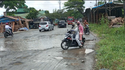 Bertahun-tahun, Jalan Alternatif ke Kawasan Industri Medan Rusak Parah 