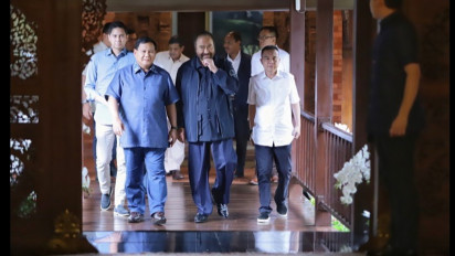 Momen Prabowo dan Surya Paloh Tertawa Tanggapi Gugatan Partai Prima soal Tunda Pemilu 2024: Namanya Juga Usaha