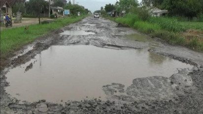 Memprihatinkan! 10 Tahun Lebih Jalan Rusak di Lampung Tak Kunjung Diperbaiki
