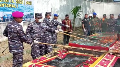 Jelang Ramadhan, Pomal Lantamal I Musnahkan Puluhan Mesin Judi Ketangkasan