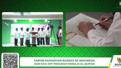 Tarhib Ramadhan BAZNAS, 1000 Amil, 1000 Muzaki, 1000 Mustahik Menulis Al-Qur`an