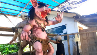 Umat Hindu di Lereng Gunung Merapi Boyolali Siapkan Dua Buah Ogoh-ogoh untuk Perayaan Nyepi