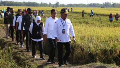 Di Ngawi, Presiden Jokowi Didampingi Mentan SYL Panen Raya Padi