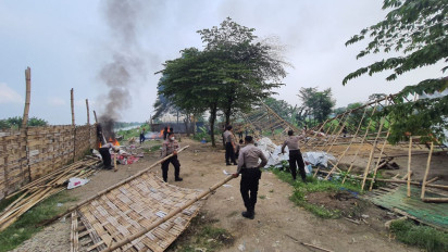 Arena Judi Sabung Ayam Beromset Ratusan Juta Rupiah, Dibakar Tim Gabungan Polres Kabupaten Mojokerto dan TNI