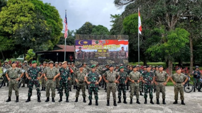 Patroli TNI dan Malaysia di Perbatasan Resmi Ditutup