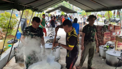 TNI Buka Dapur Umum di Lokasi Longsor Serasan, Sediakan Makanan untuk Ribuan Relawan