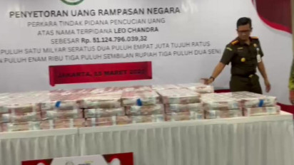 Penampakan Uang Rp51 M dari Kasus Pemalsuan dan Pencucian Uang leo Chandra yang Disetor Kejari Jakpus