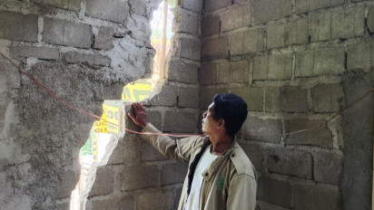 Akibat Hujan, Tanah di Perkampungan Ciraos Bandar Lampung Amblas, 17 KK Terancam